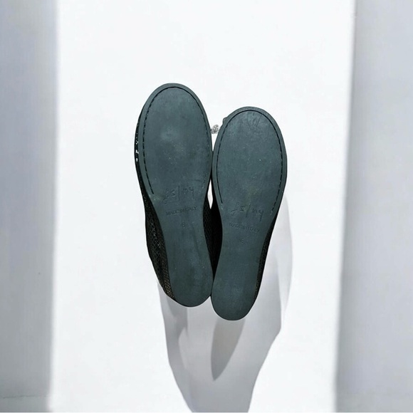 🌻NEW French Sole NY Black LeatheSnake Print "Zeppa" Slip-on Short Wedges Size 6 - Picture 9 of 10